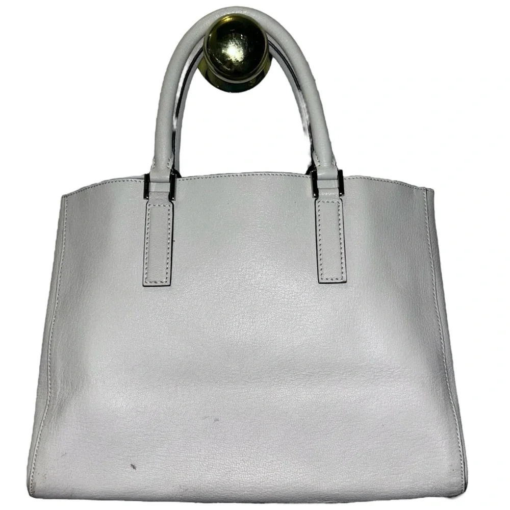 Anya Hindmarch Small White Leather Ebury Tote Bag